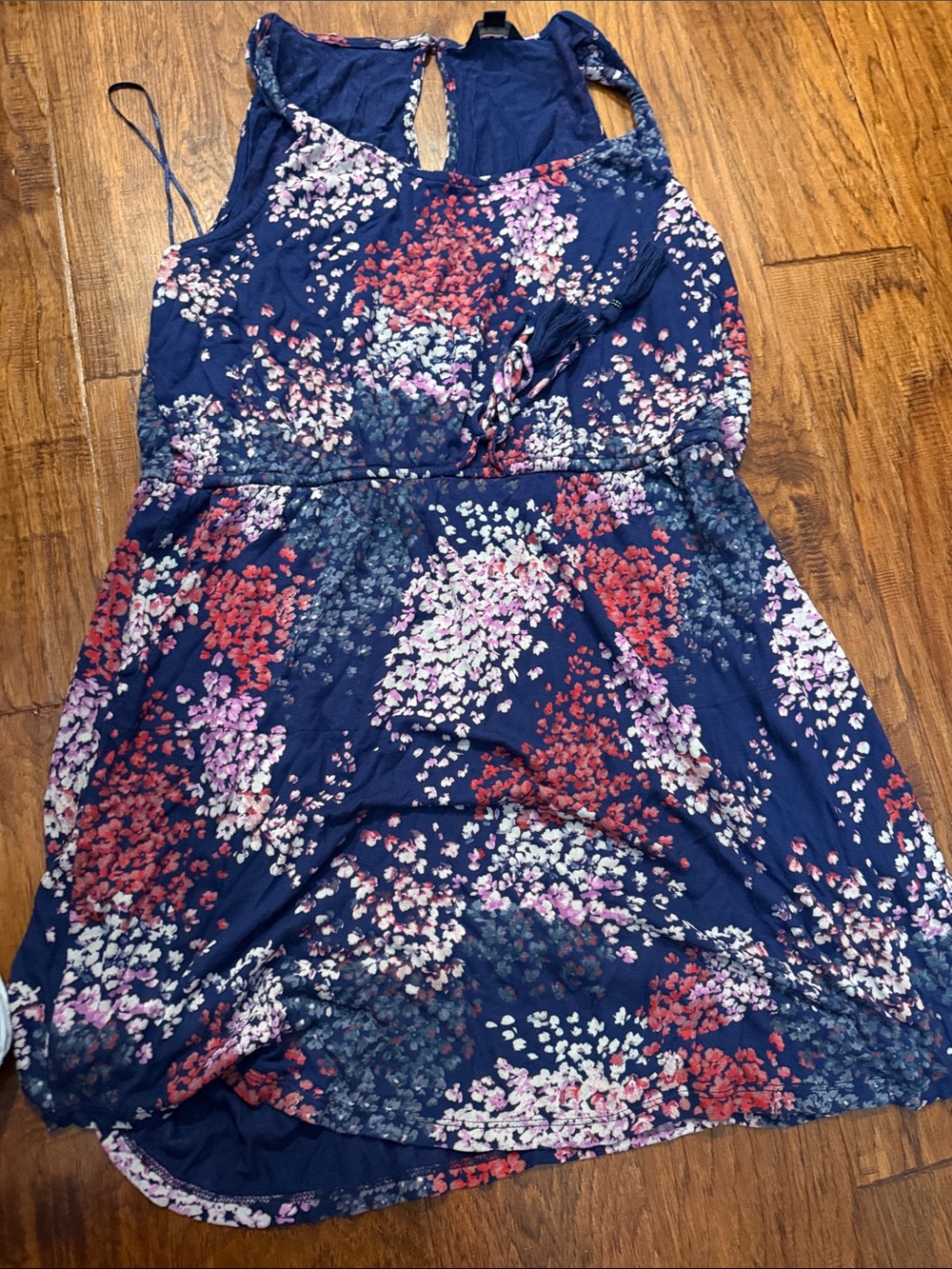 Lucky Brand Navy Floral Sleeveless Mini Dress